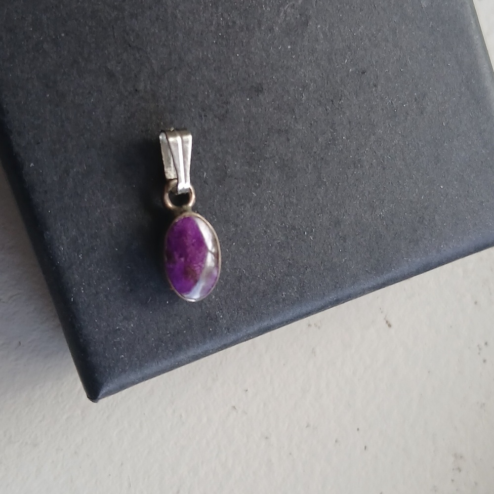 Raw Amethyst Dainty Minimalist Pendant Deep Purple Vintage